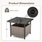 Costway Rattan Wicker Steel Side Table Outdoor Furniture Deck Garden Patio Pool Black/Gray/Brown